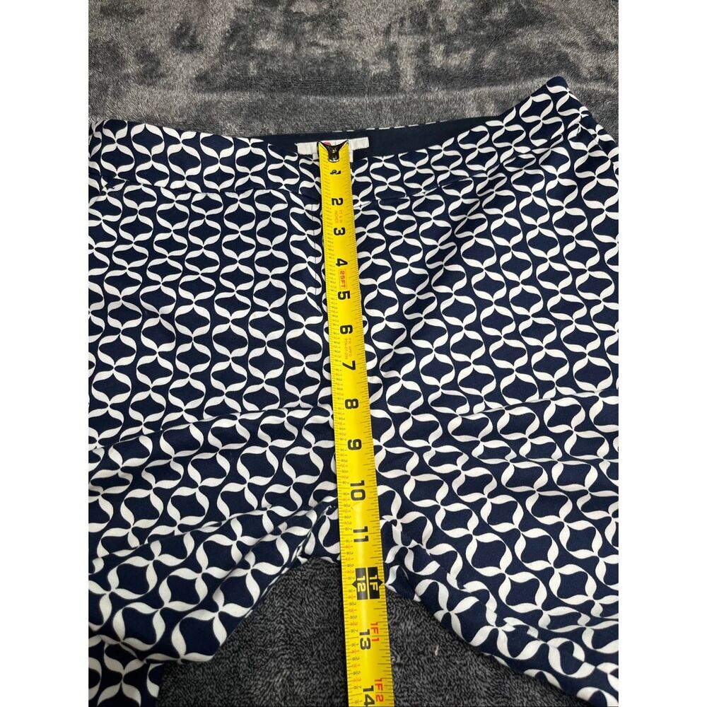 Boden Women’s Navy Blue White Geometric Print Straight Leg Pants Size 8R UK12R - Picture 5 of 9